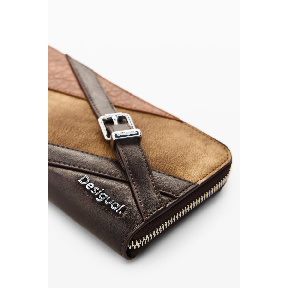 Grand porte-monnaie à fermoirs marron, DESIGUAL