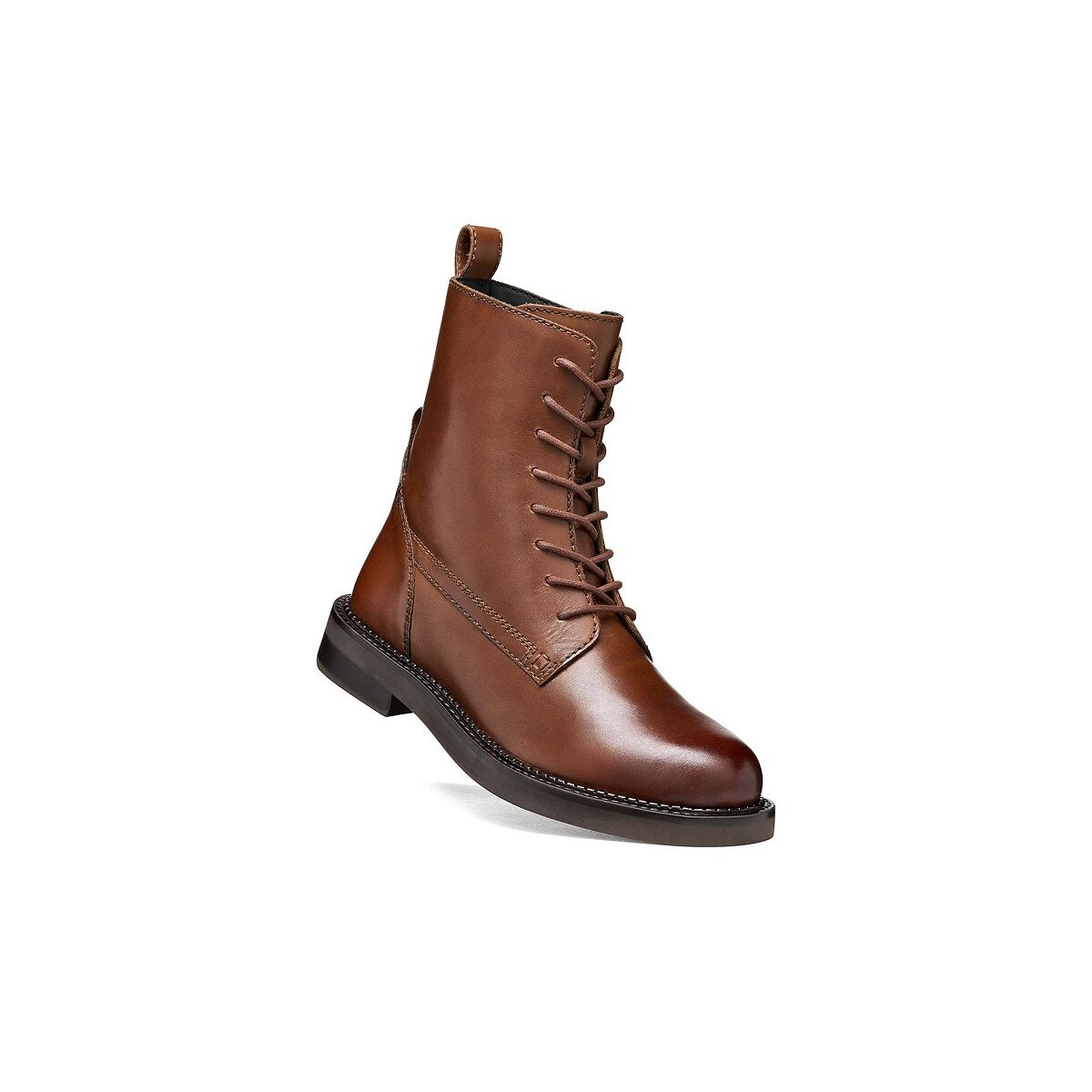 Atmungsaktive Schnürboots Serilda, aus Leder dunkelbraun, GEOX