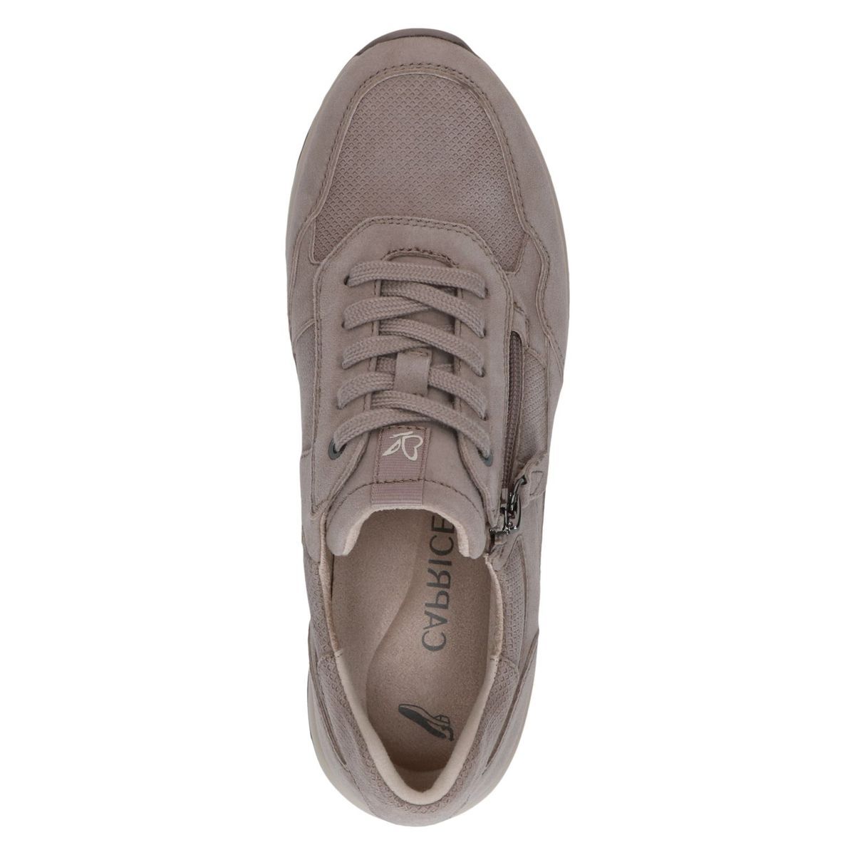Basket en cuir marron taupe métallique combiné, CAPRICE