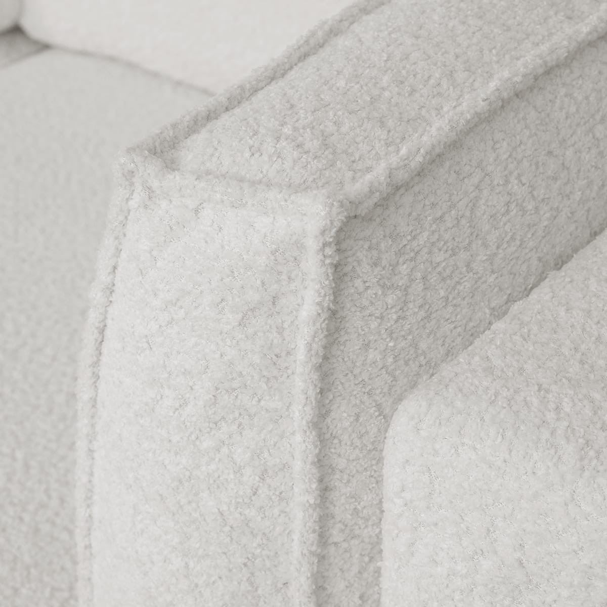 Canapé d'angle à gauche convertible 3 places en tissu bouclé - BARANI ecru, HOMIFAB