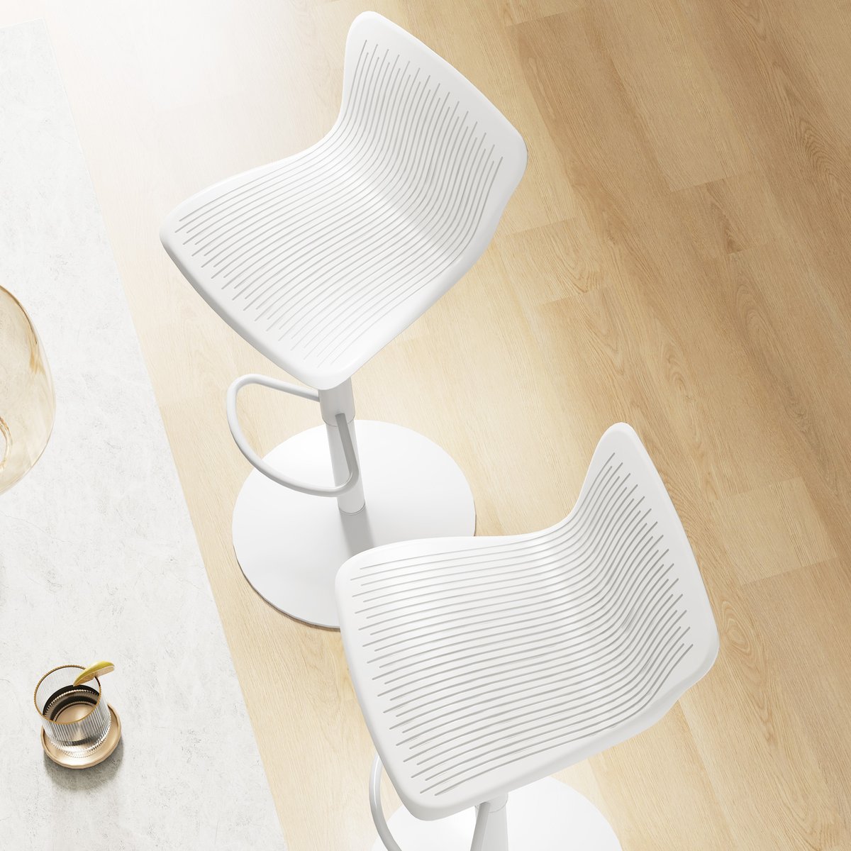 Tabouret de bar Polypropylène Blanc blanc, HOMCOM