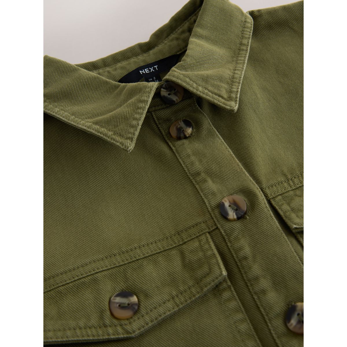 Robe chemise courte utilitaire vert sauge lavé, NEXT