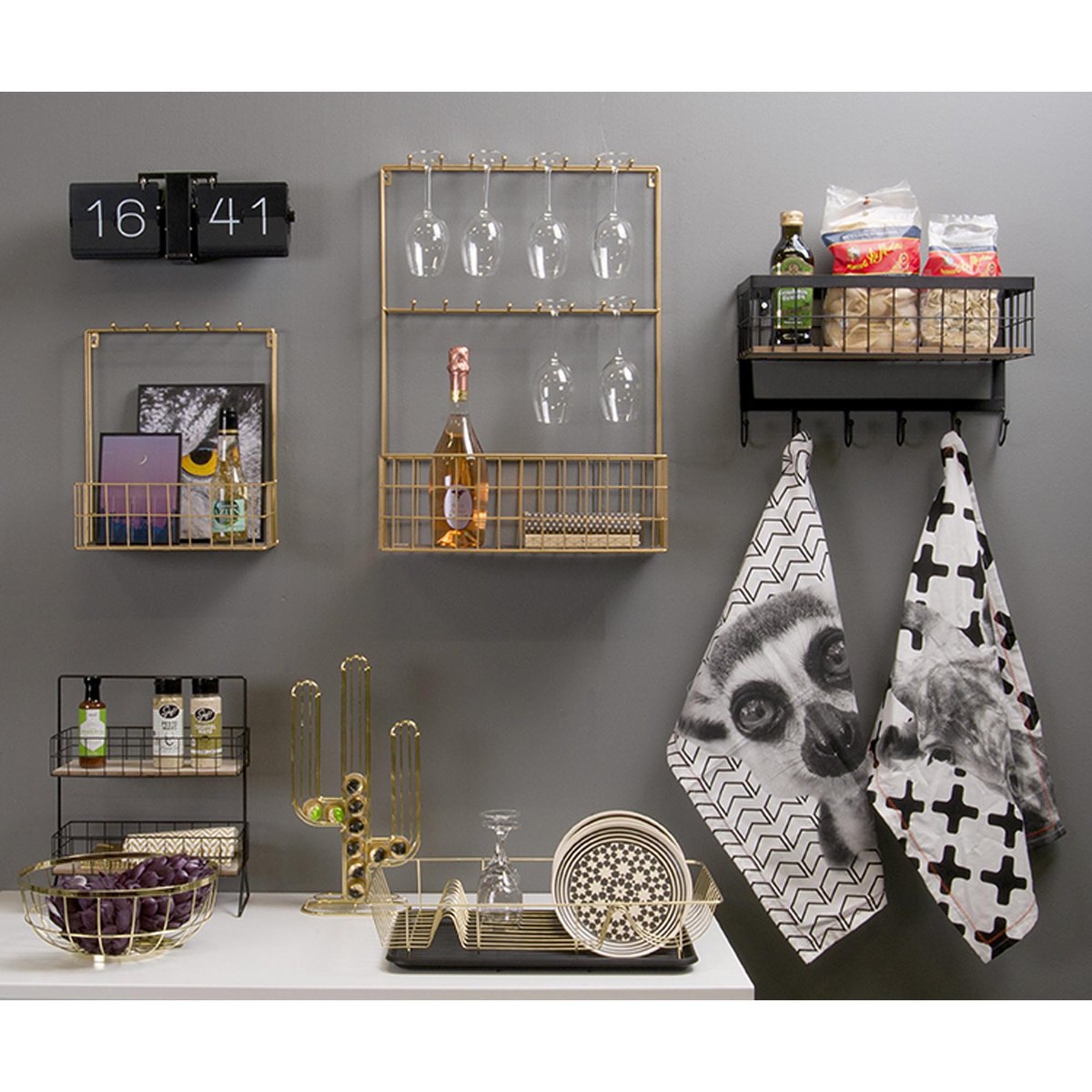 Horloge De Table Acier FLIP KLOK NO CASE noir mat, KARLSSON