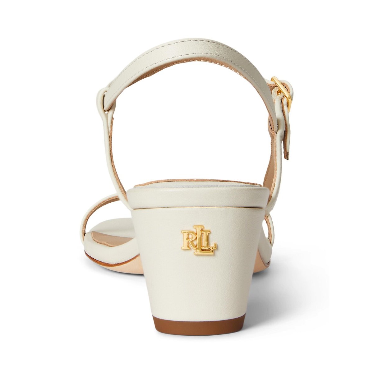 Sandales petits talons en cuir Lainee blanc, LAUREN RALPH LAUREN