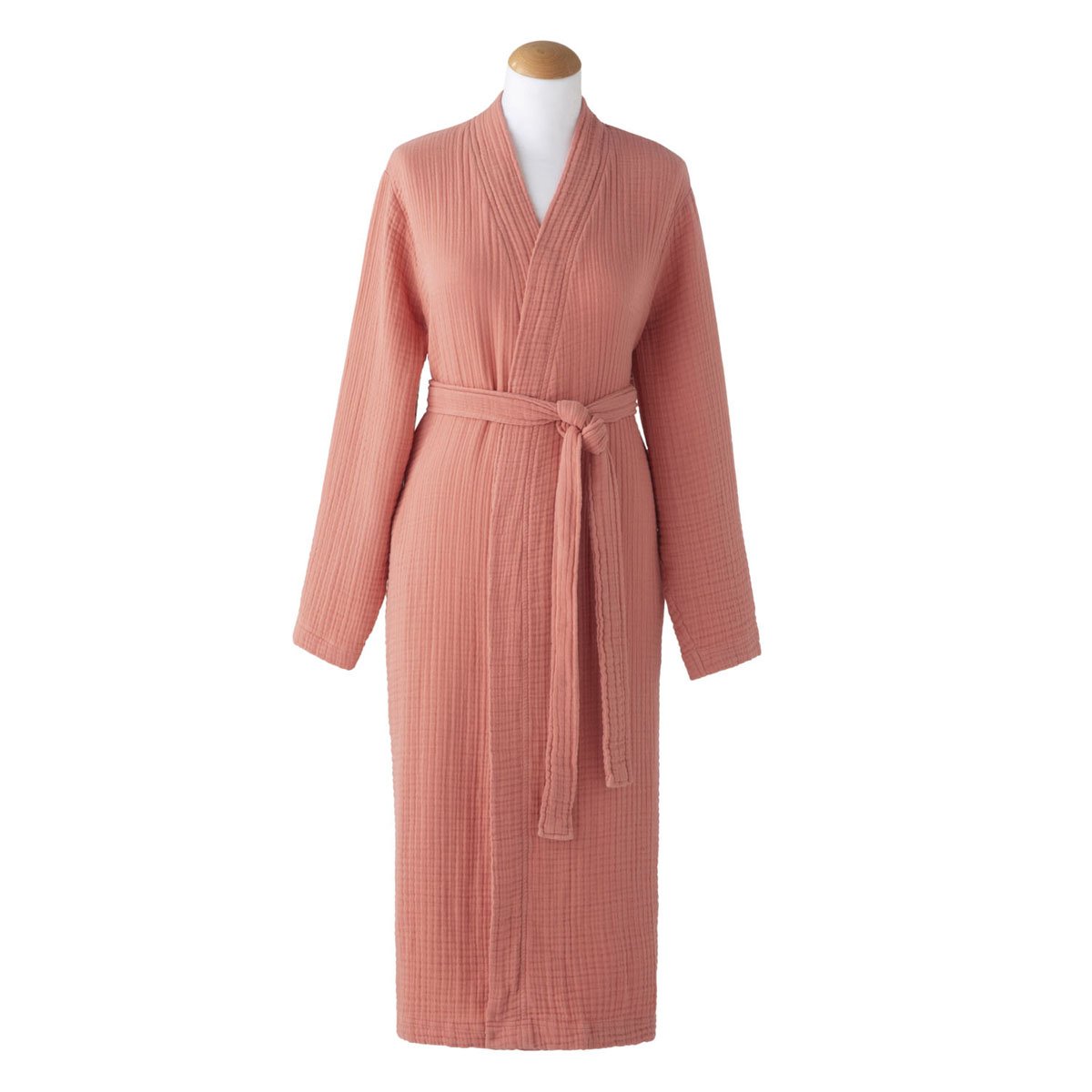 Peignoir uni en gaze de coton, 220gr/m², BONHEUR rose, ESSIX