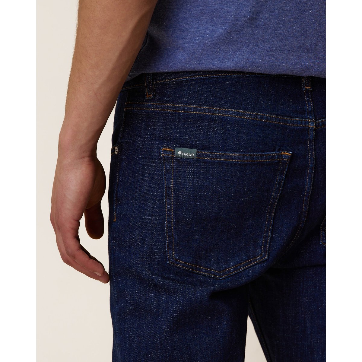 Jean denim brut stretch denim brut, FAGUO