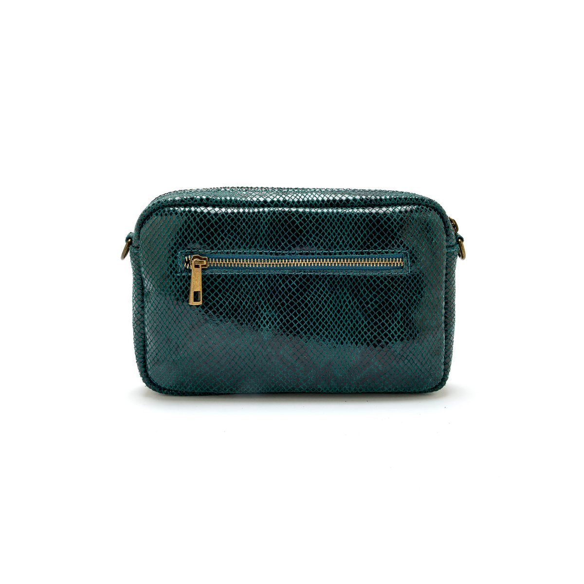 Sac en cuir style besace vert émeraude, DAXON