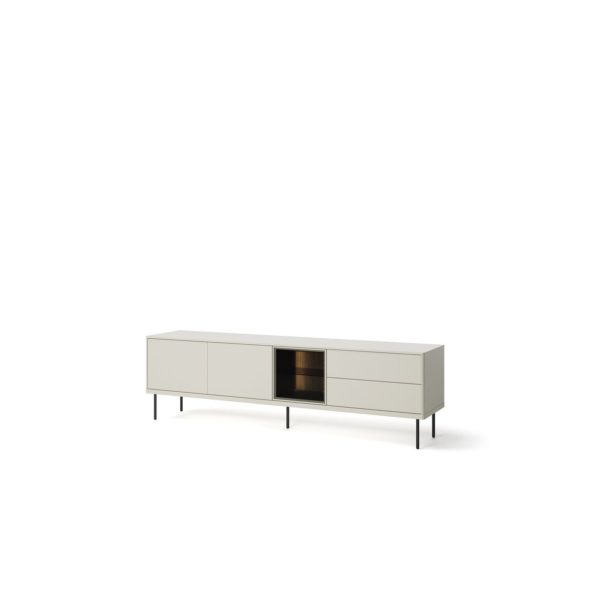 Meuble TV 194 cm panneaux de particules, ESPERA cachemire mat, BOBOCHIC