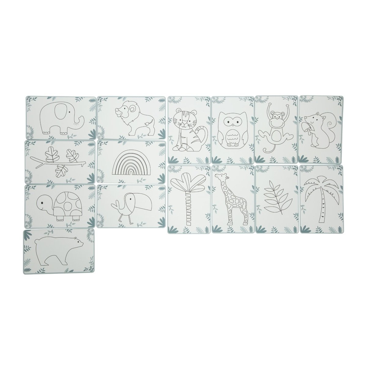 Livre de coloriage LCD motifs Safari vert, SMALL FOOT COMPANY
