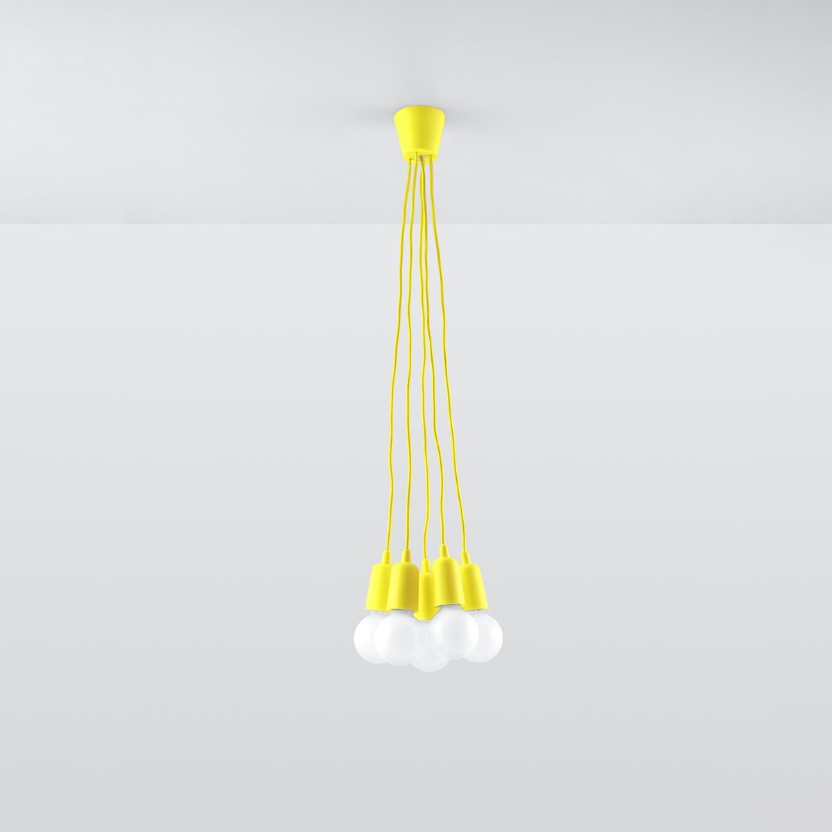 Suspension PVC Jaune E27 5 Diego jaune, EDEN