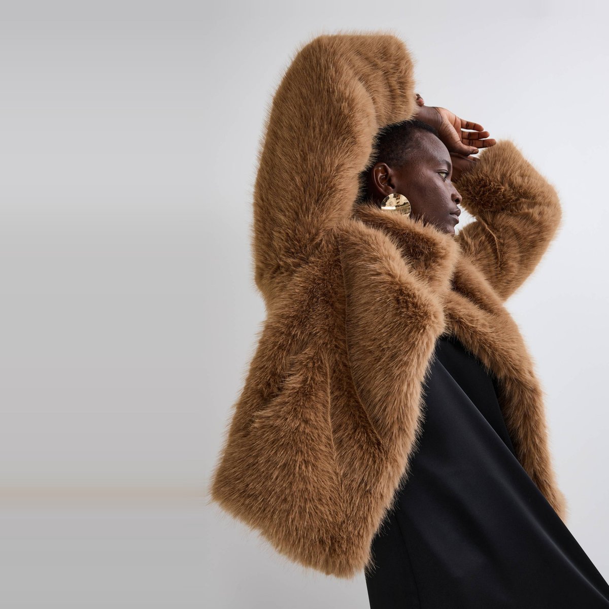 Manteau en imitation fourrure naturel, MONOPRIX