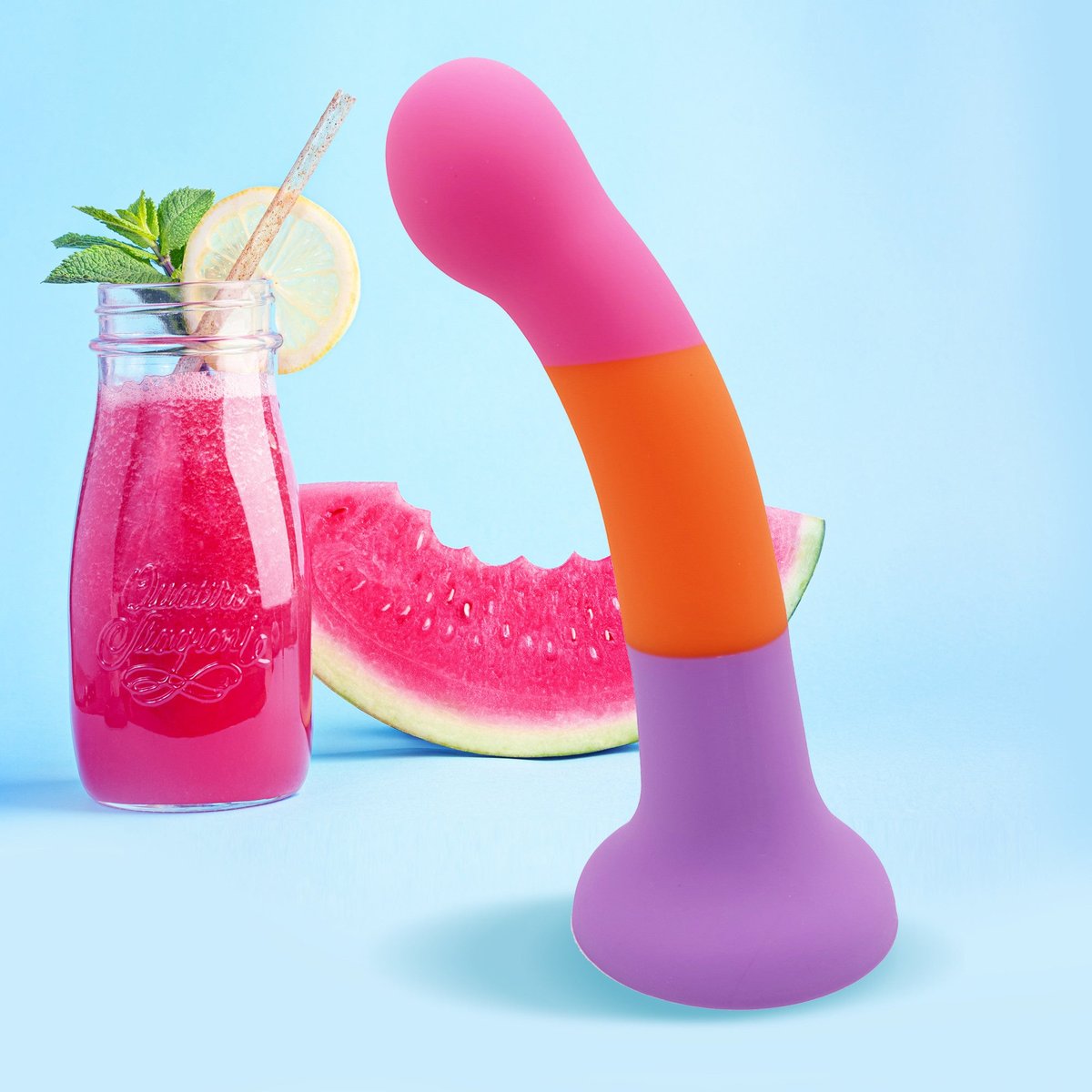 Vibromasseur non vibrant en silicone liquide Wayne multicouleur, FABULOUS TOYS