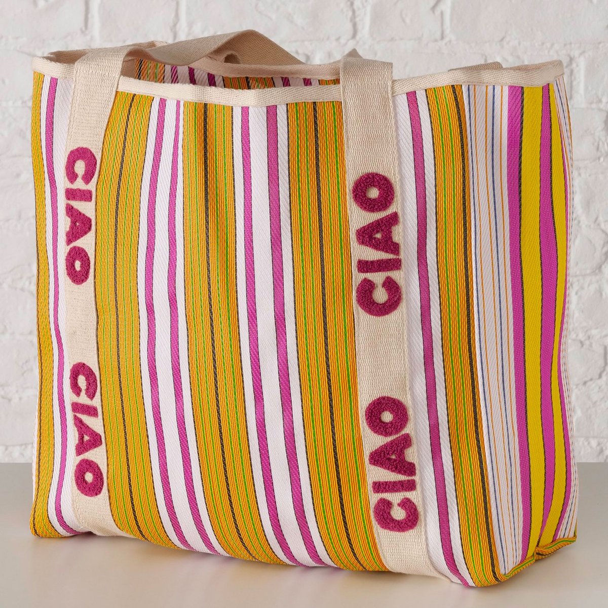 Sac de plage en tissu multicolore Ciao 39x37x14cm doré, WADIGA