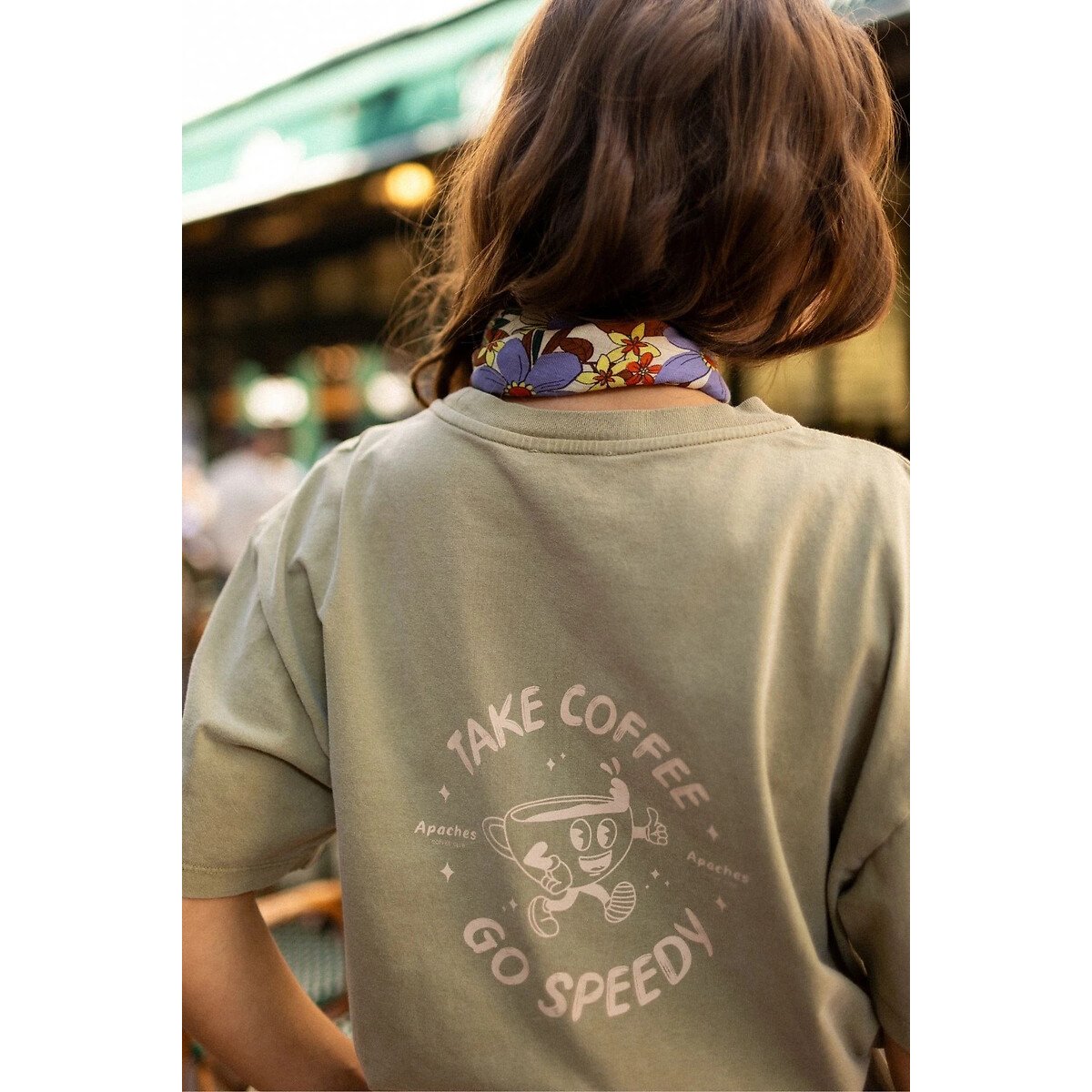 T-shirt à manches courtes imprimé au dos, TAMA kaki, APACHES COLLECTIONS
