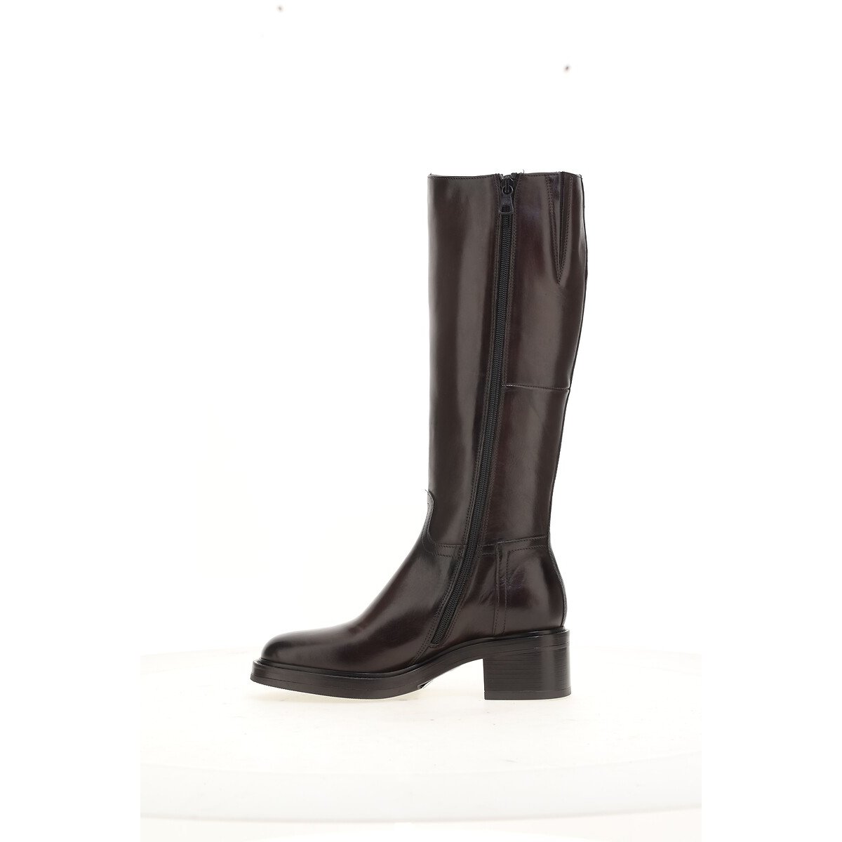 Bottes classiques en cuir marron foncé, MJUS