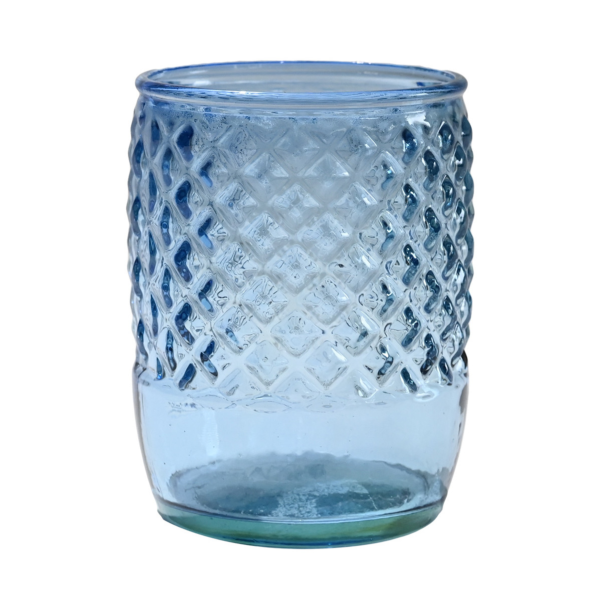 Set accessoires salle de bain en verre recyclé DIAMOND ciel, SENSEI MAISON