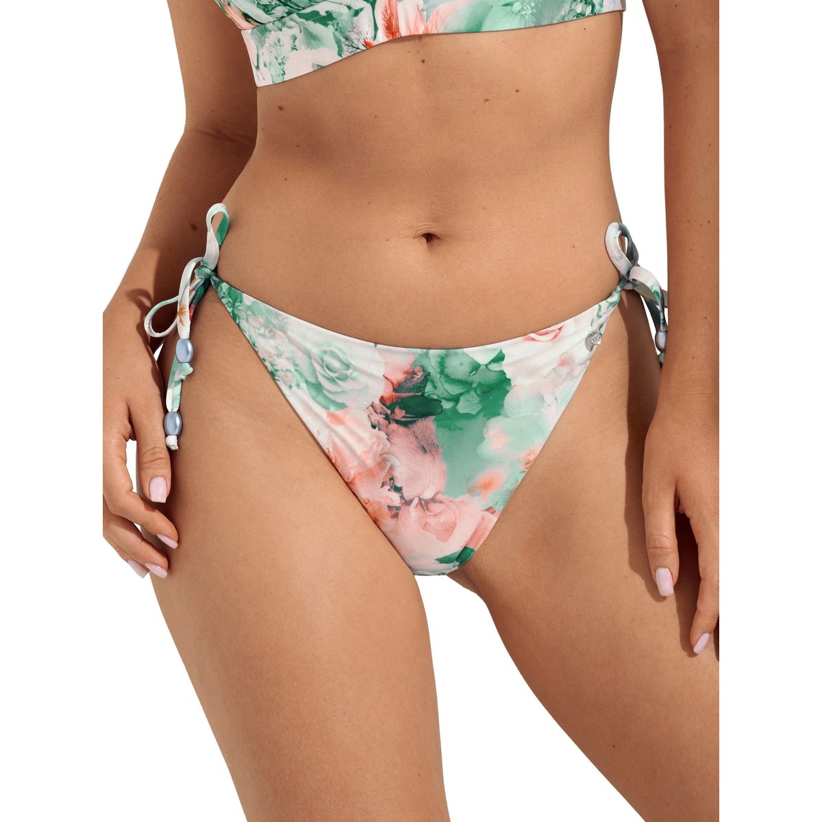 Bas maillot slip de bain taille basse à nouettes Japan vert, LISCA