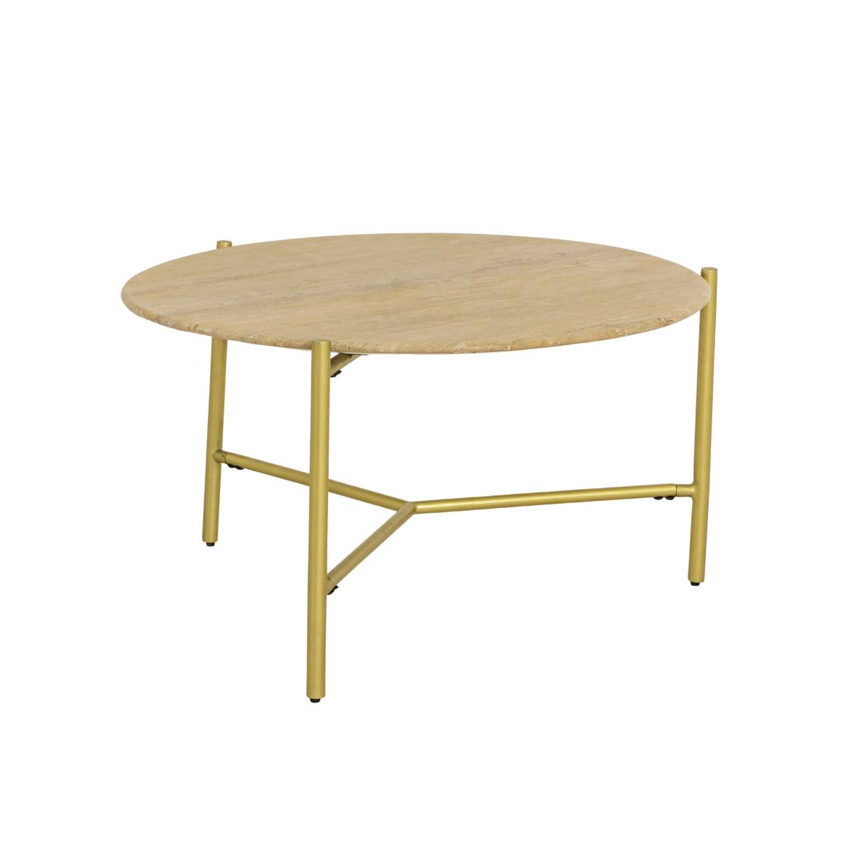 Table basse en métal ronde CERYS jaune, MADE IN MEUBLES