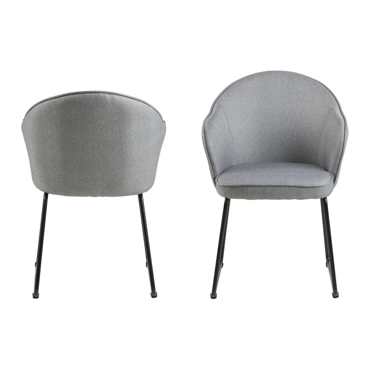 Chaise de salle à manger avec accoudoirs avec pieds en métal MARCELLE gris, TOILINUX