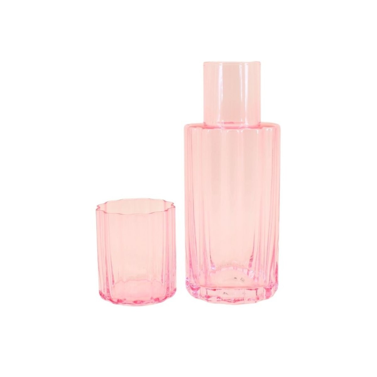Carafe en verre avec verre assorti rose, HASHTAG DECO