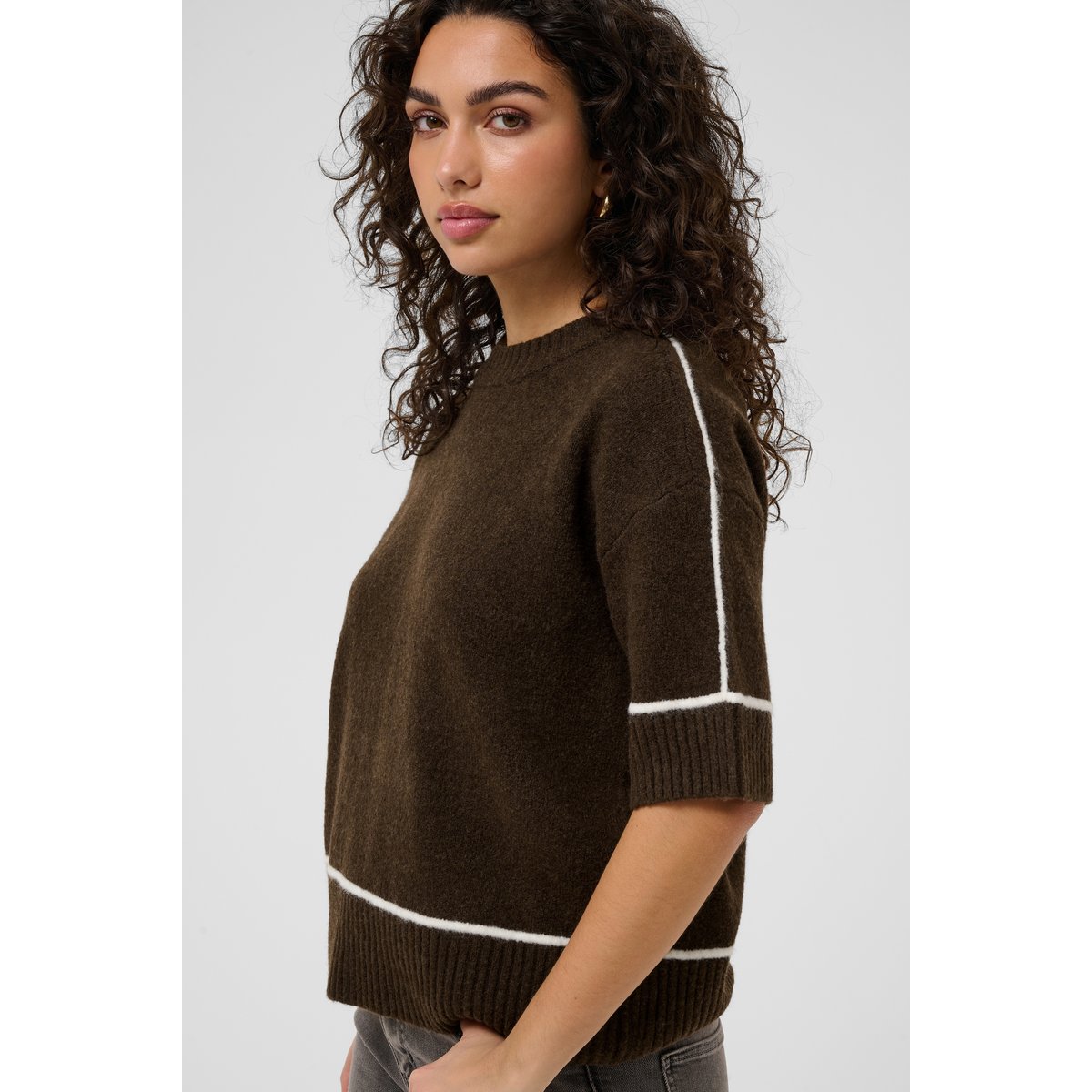 Pullover tricoté marron coffee bean, KAFFE