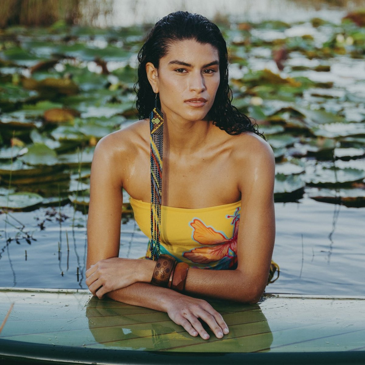Maillot de bain une pièce bustier Bliss yellow, RIP CURL