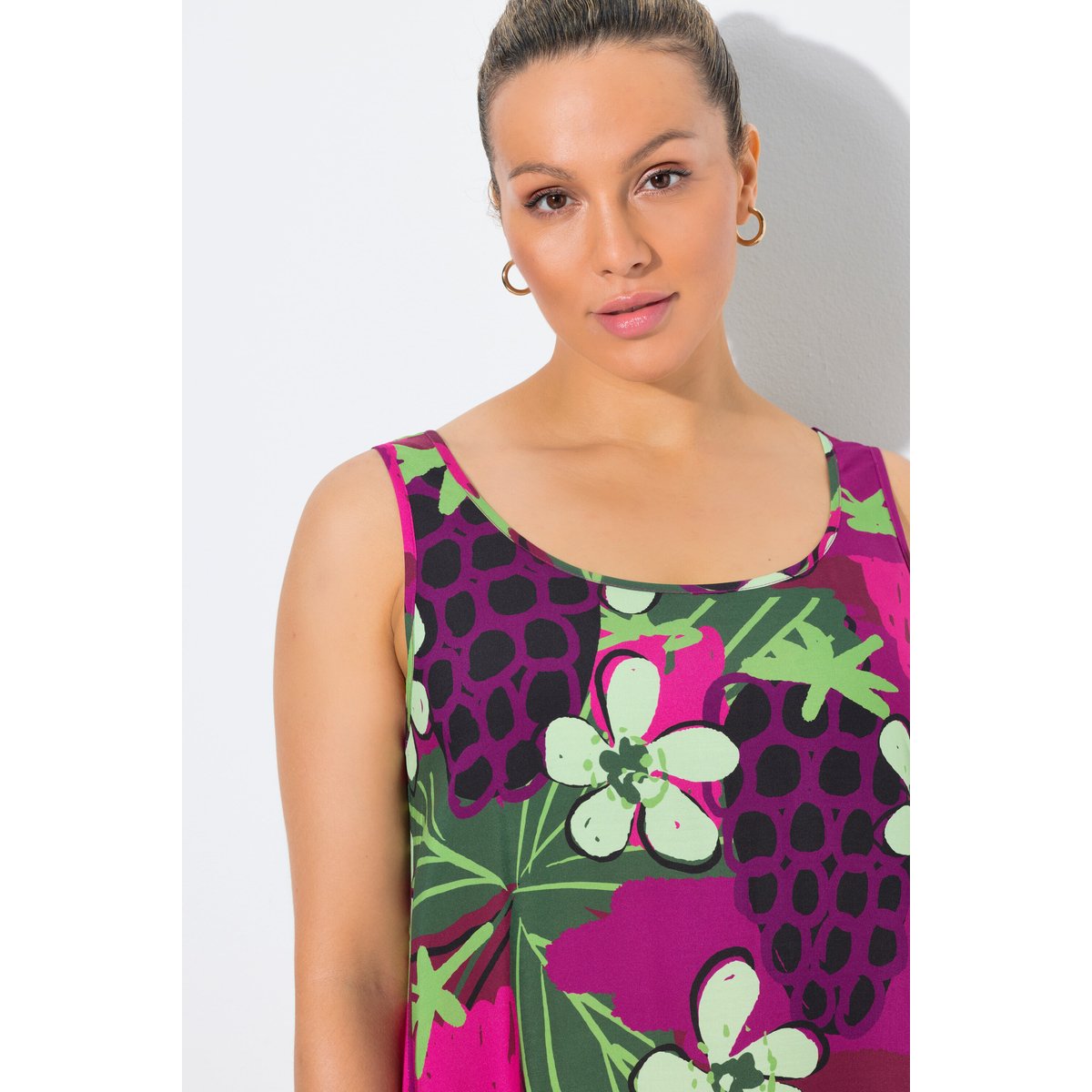 Robe midi sans manches rouge vin, ULLA POPKEN