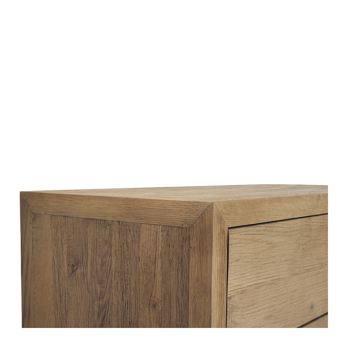 Commode chêne recyclé 100x45x83 bois clair, BLANC D’IVOIRE