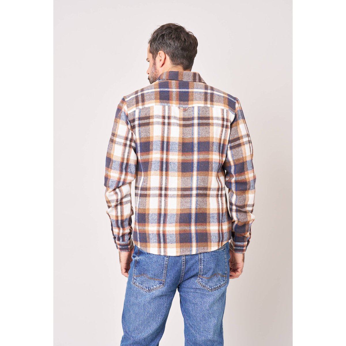 Chemise regular homme à carreaux DYANI mocha, DEELUXE