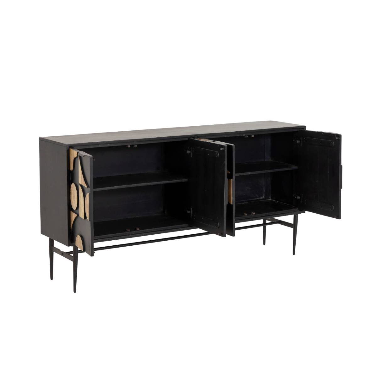 Buffet en bois de manguier METINNA noir, MADE IN MEUBLES 