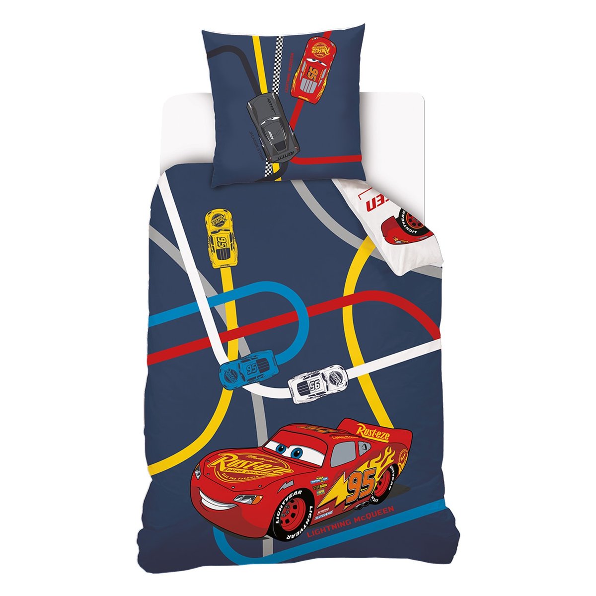 Parure de lit Cars Disney, FLASH RAMIREZ STORM blanc, DISNEY