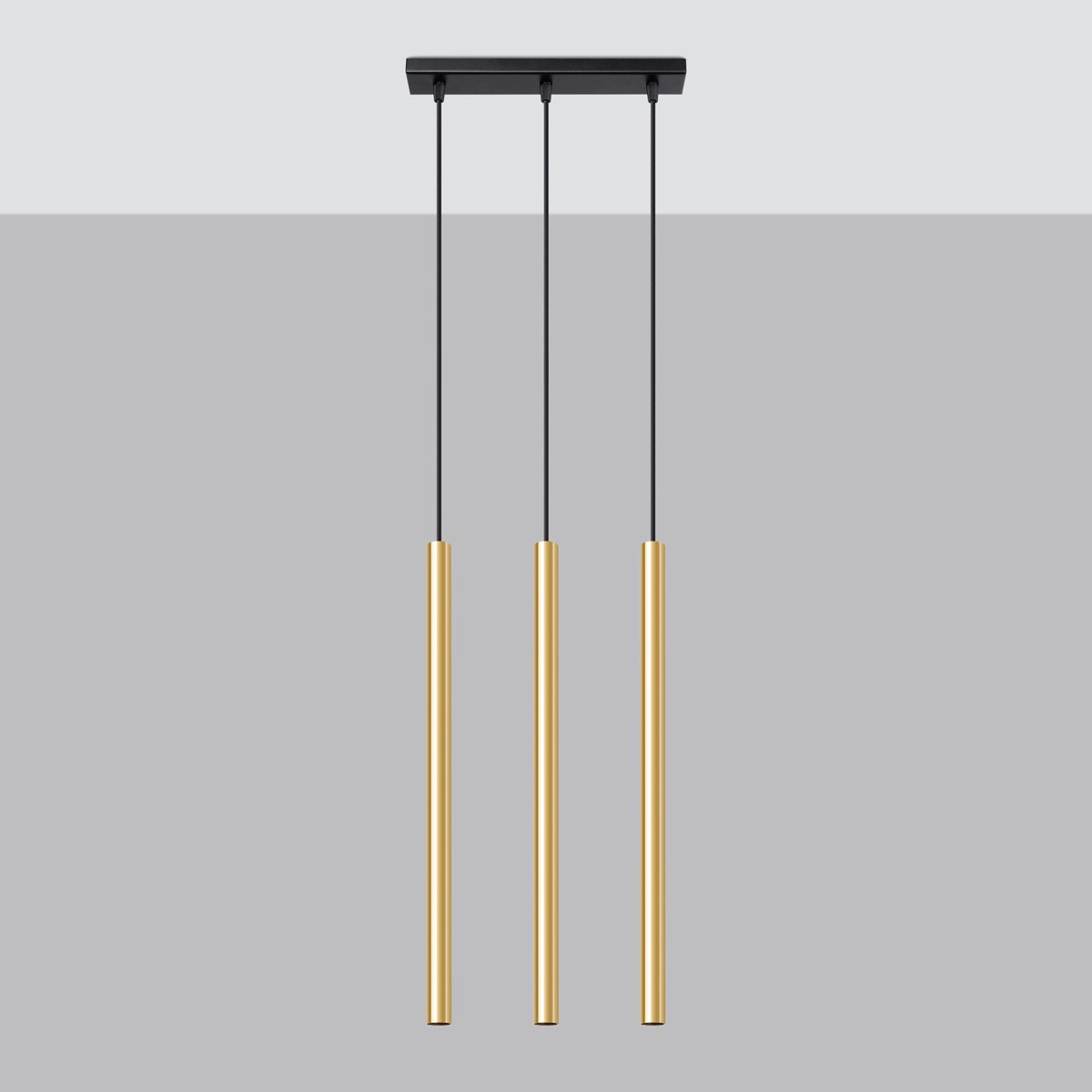 Suspension Acier Éclat Doré G9 3 Pastelo Line jaune, EDEN