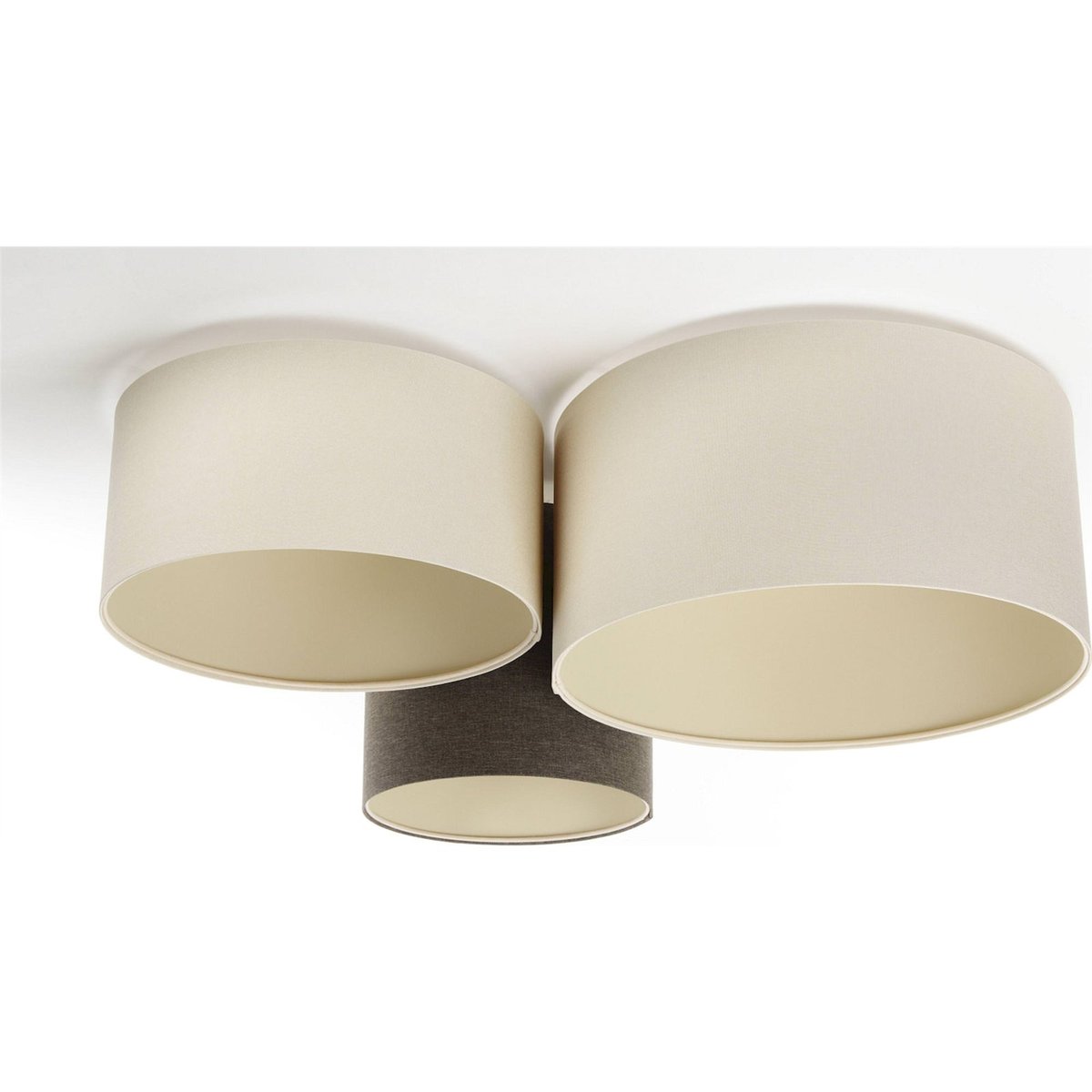 Plafonnier ovale en tissu, BOHO ELEGANT beige sable et crème, BPS KONCEPT