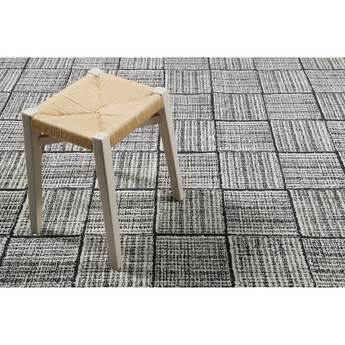 Tapis pure laine tissé main bicolore chic , LASSE gris clair, WECON HOME