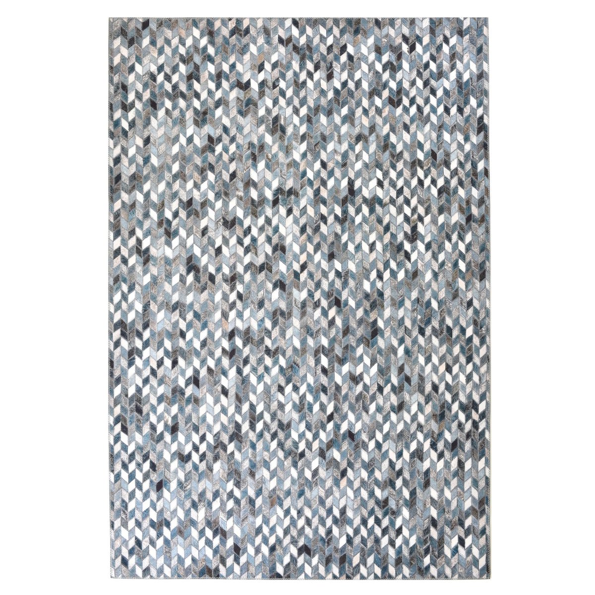 Tapis imprimé Serena, aspect cuir, plat bleu multicolore, GINO FALCONE