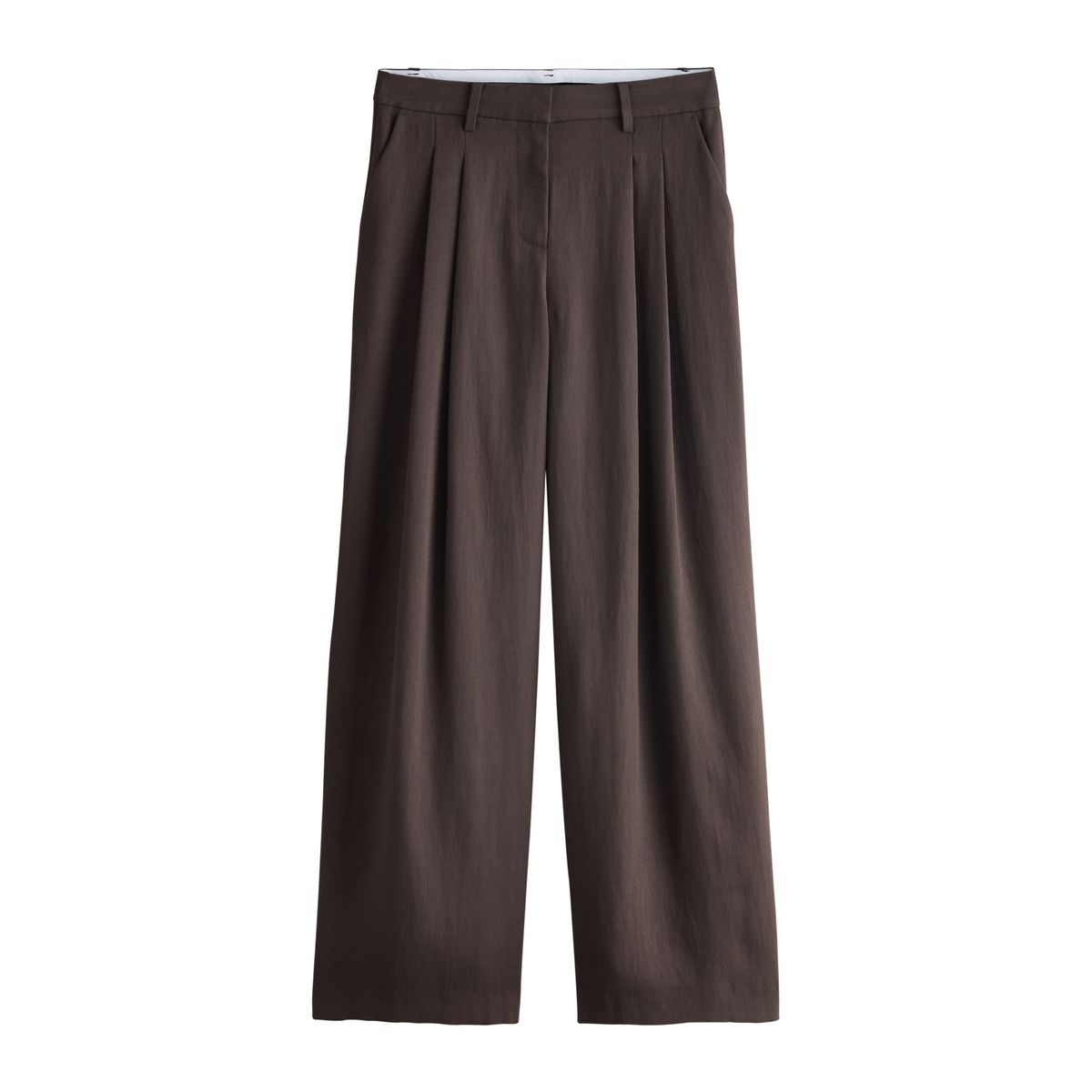Pantalon palazzo effet froissé marron chocolat, NEXT