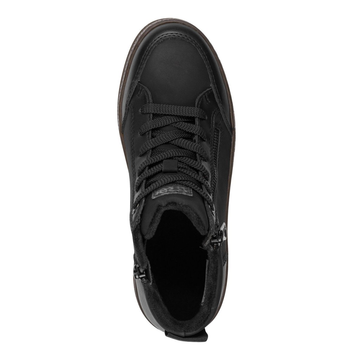 Bottine en cuir noir combiné, TAMARIS