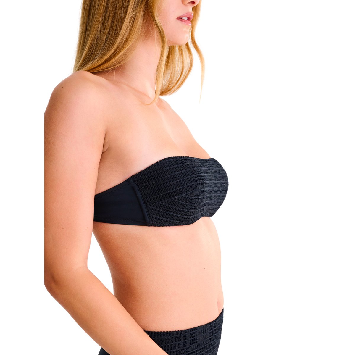 Haut maillot de bain bandeau préformé CALVI noir, LISCA
