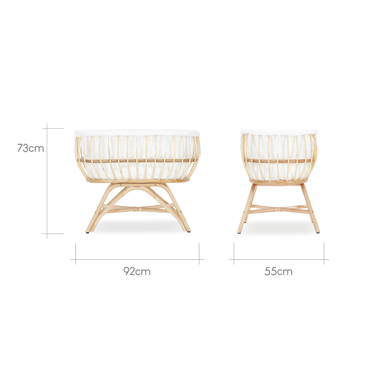 Aria Rattan Crib beige, CUDDLECO