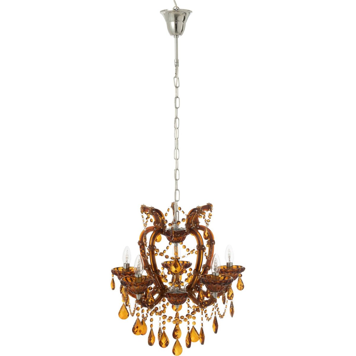 Lustre chandelier rond en verre style antique verre marron ambré élégant, RECOLLECTION
