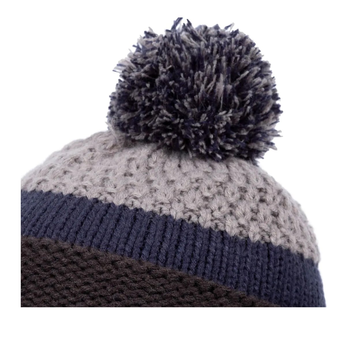 Bonnet à pompon et rabats sur oreilles PERRY bleu marine, TRESPASS