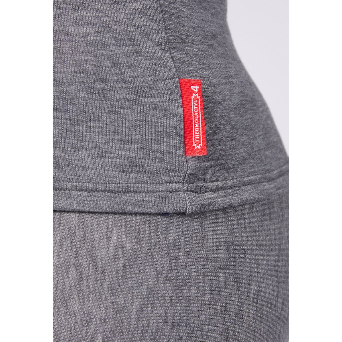 T-shirt col zippé Comfort Thermolactyl 4 gris chiné moyen, DAMART SPORT