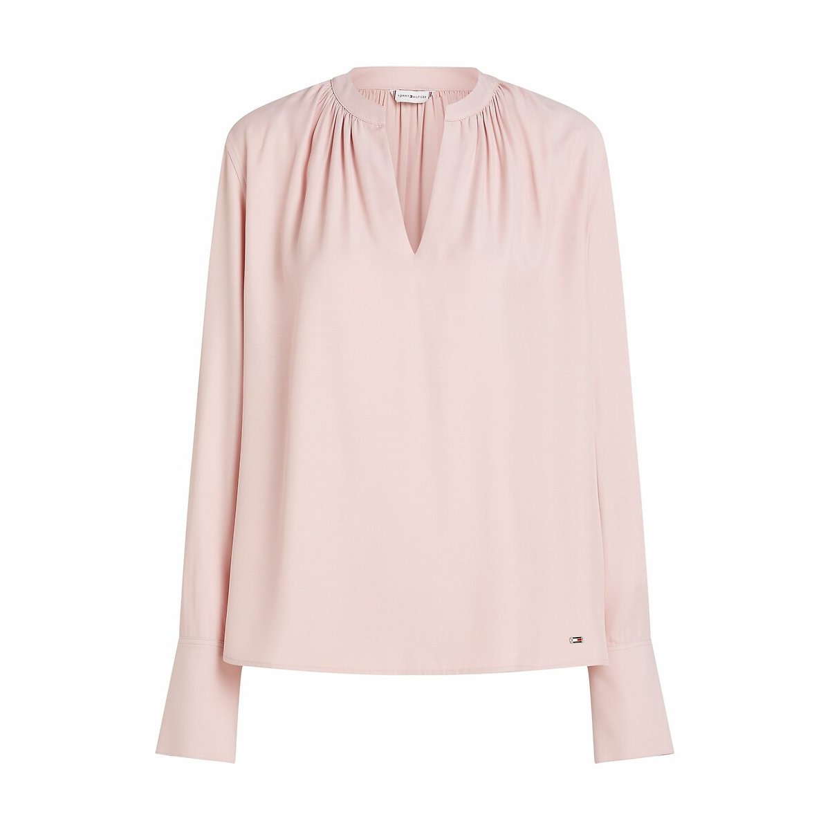 Blouse col V à manches longues rose, TOMMY HILFIGER