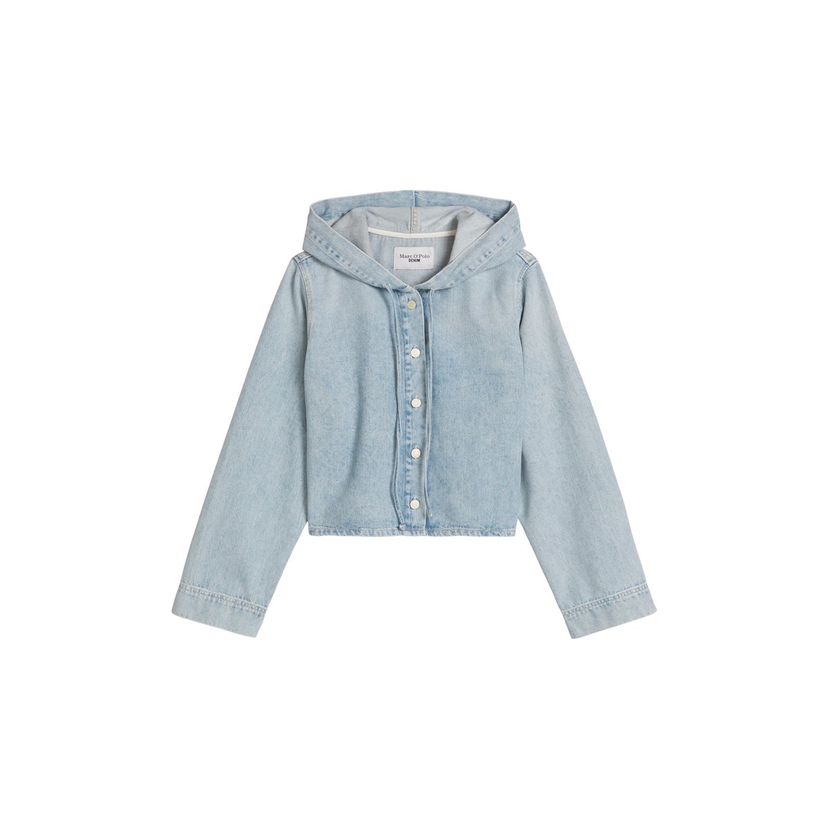 Blouse en jean à capuche relaxed en pur coton bleu clair, MARC O’POLO DENIM