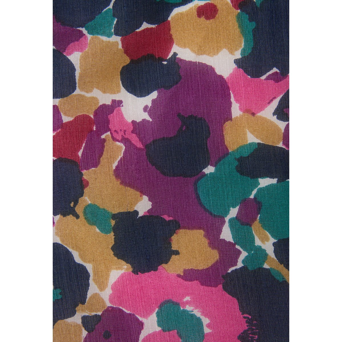 Foulard fleuri pure soie bleu bleu marine fleuri, DAMART