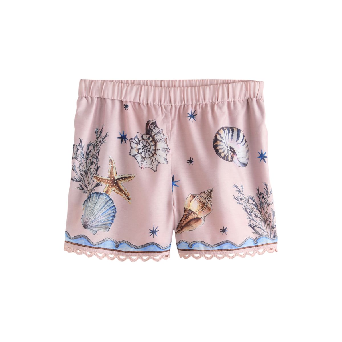 Short léger imprimé coquillage rose, NEXT