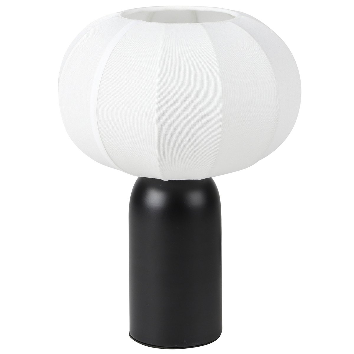Lampe à poser en céramique noire et abat-jour nuage 22x22x28cm noir & blanc, WADIGA