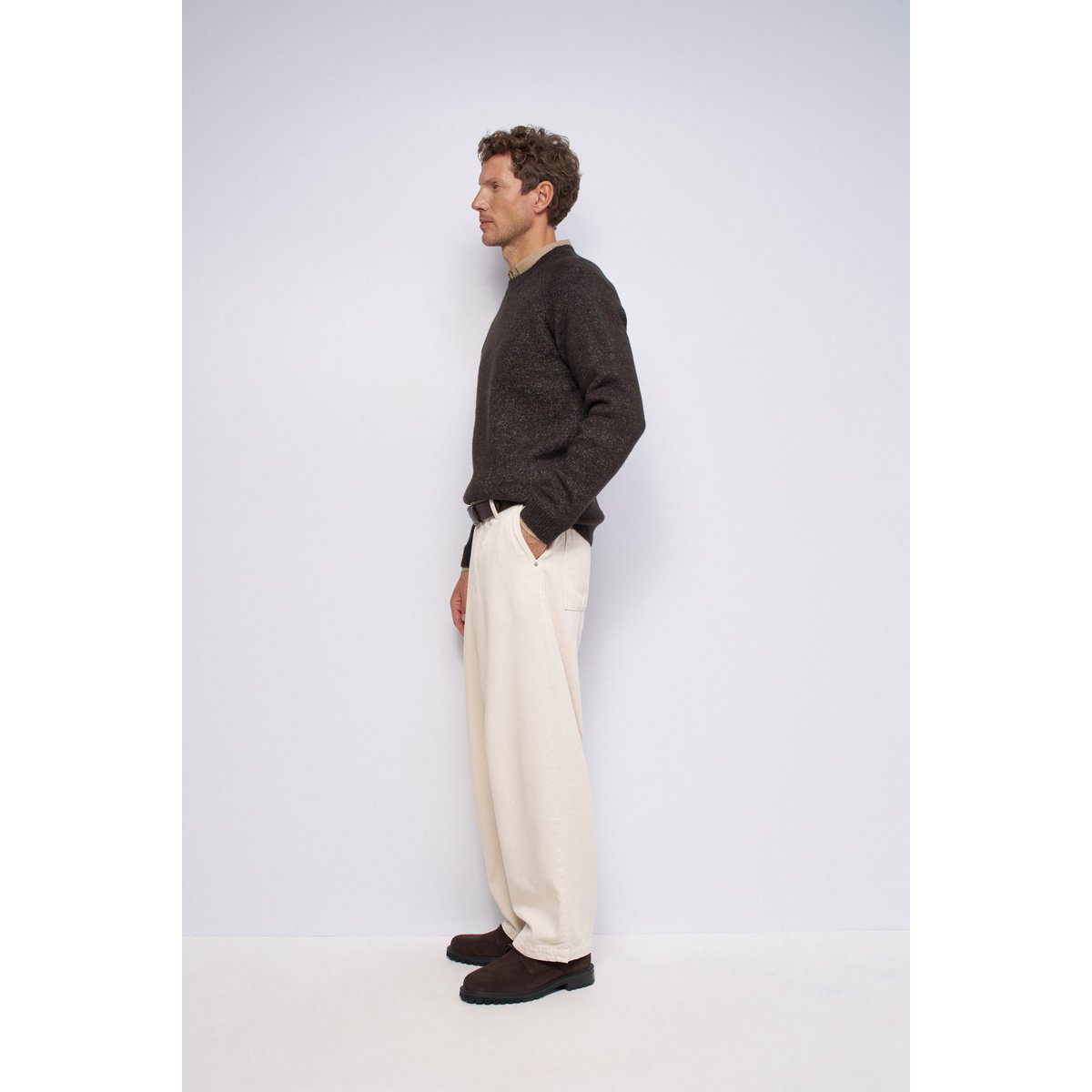 PULL EN MAILLE EFFET CHINÉ bleu foncé, SALSA JEANS