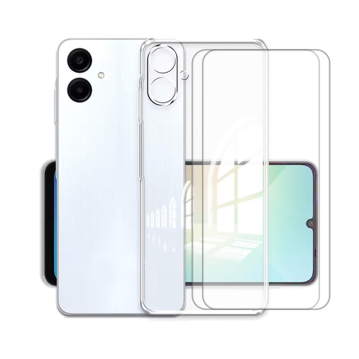 Coque Galaxy A06 antichoc + 2 vitres transparent, EVETANE