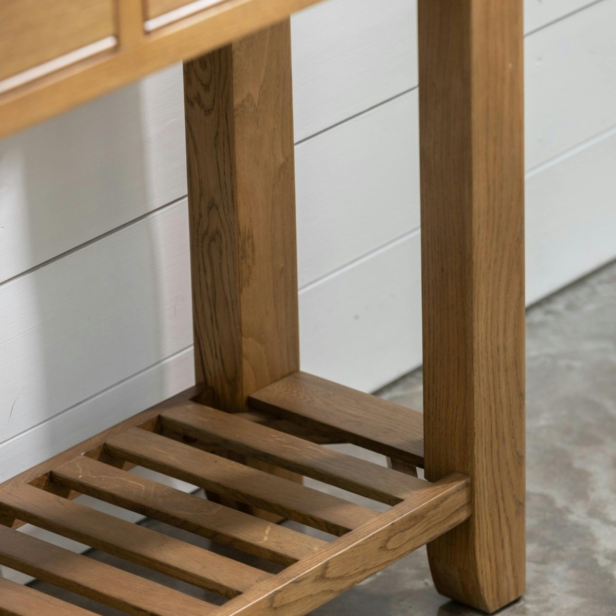 Console d'entrée 2 tiroirs en bois de chêne VALMONT bois naturel, PIER IMPORT